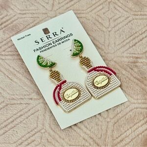 ‼️NEW‼️ Beaded Tequila Bottle Earrings - Gold
